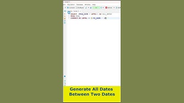 Oracle SQL: Generate All Dates Between Two Dates🔥#sql