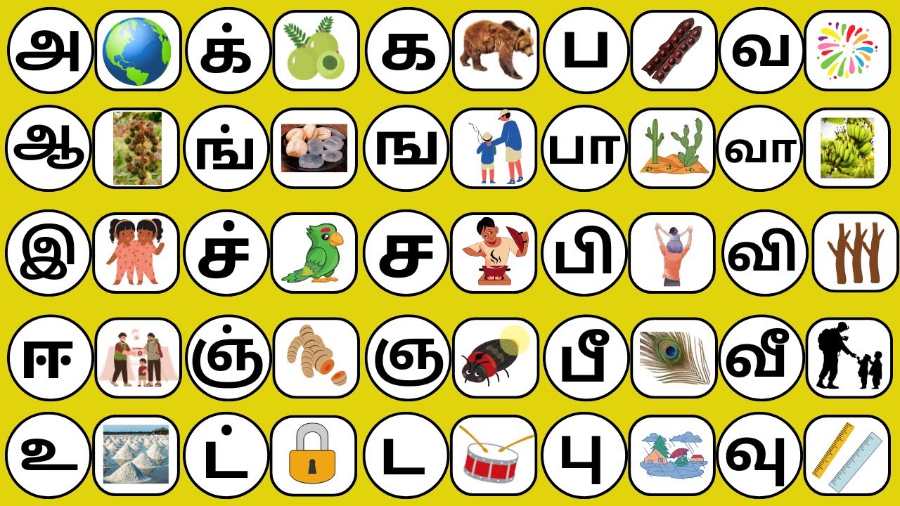 அ ஆ இ ஈ உ ஊ || க் ங் ச் ஞ் ட் || க ங ச ஞ ட ண த ந || ப பா பி பீ பு பூ பெ ...