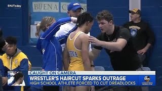 Wrestler forced to cut his hair during Wrestling Match