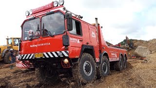 MAN KAT 1 8x8 V8 Engine working Hard to Get Out One of Denmark Biggest Stones | Construction