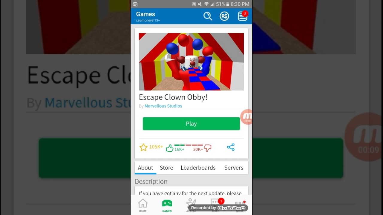 Roblox Escape Clown Obby - 