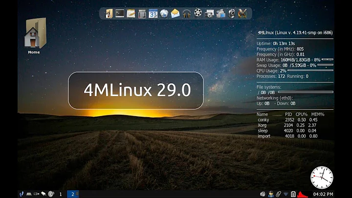 4MLinux 29.0 showcases real beauty of Joe's Window Manager (JWM)
