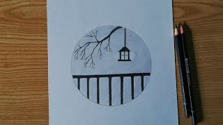 Pencil Drawing in a circle - step by step || Yahya Dreams Drawing