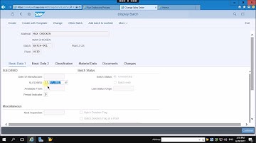 08  Shelf Life capture in Batch