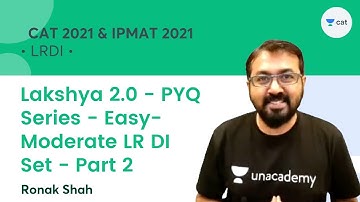 Lakshya 2.0 - PYQ Series - Easy-Moderate LR DI Set - Part 2 l CAT 2021 l Ronak Shah