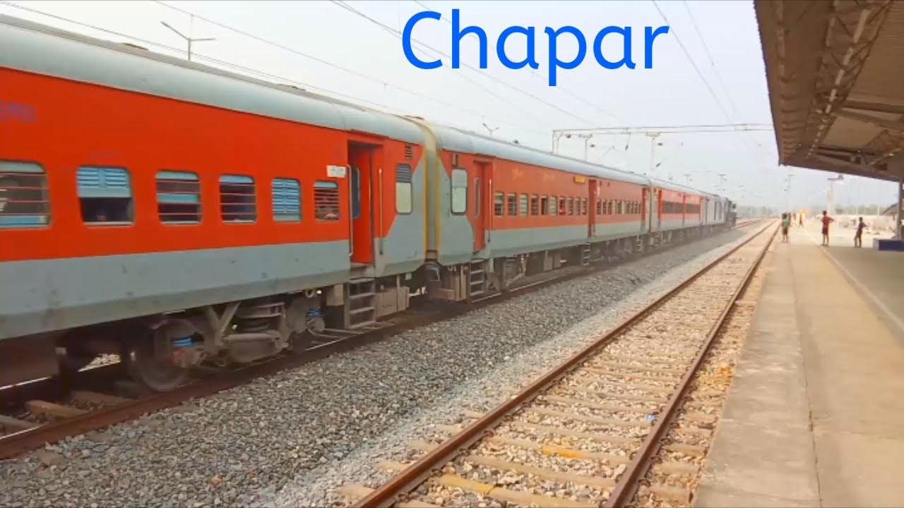 Chapar Railway Station Dangerous Speed Passenger Train Crossing