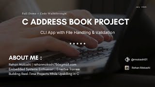 C Address Book Project | CLI App with File I/O, Validation &amp; CRUD | Built Under Emertxe Constraints
