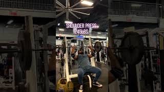 245 LBS Shoulder Press 🤯 #shorts