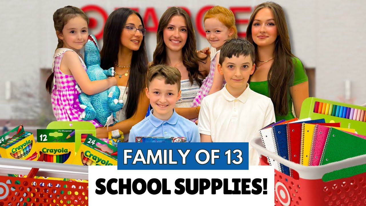 BACK TO SCHOOL SHOPPING FOR 9 KIDS AT TARGET 2025 | SUPPLIES HAUL