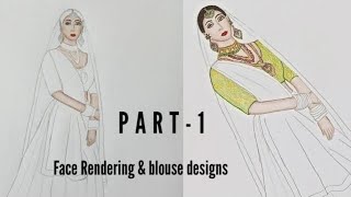 How to draw Bridal wear lehenga | Fashion illustration | Swathi Art Studio