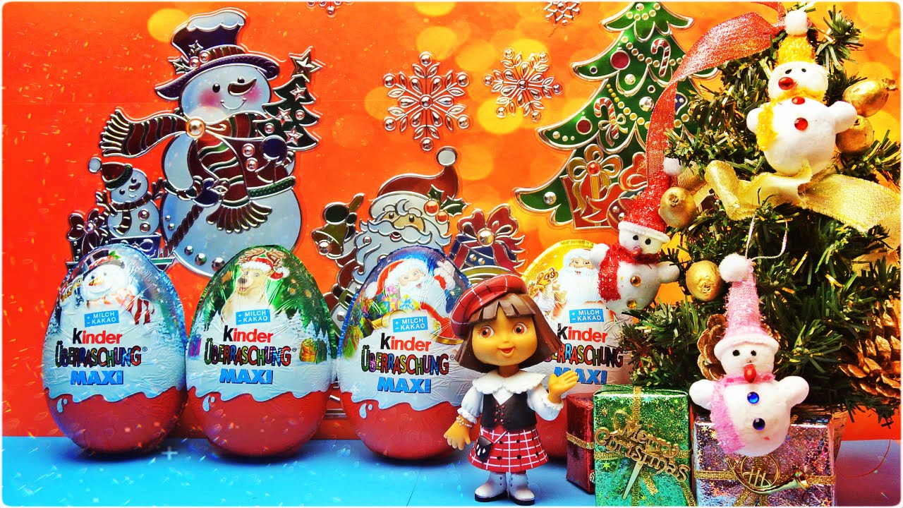 Surprise Eggs Merry Christmas Dora The Explorer Disney Cars Planes Kinder Surprise Egg By Toys Rev