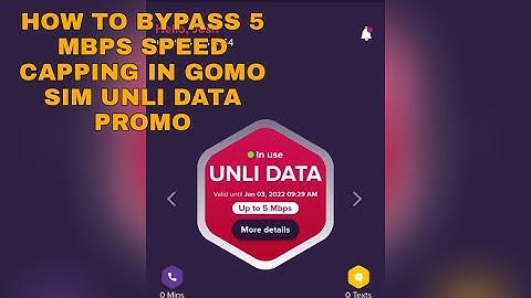 HOW TO BYPASS 5 MBPS SPEED CAPPING IN GOMO SIM UNLI DATA PROMO