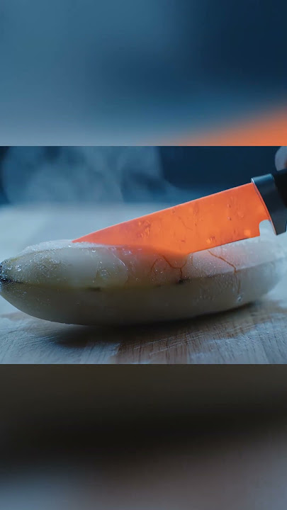 'Slicing a Frozen Banana with a Blazing Hot Knife – Ultimate ASMR Chill & Heat! 🔥❄️🍌'