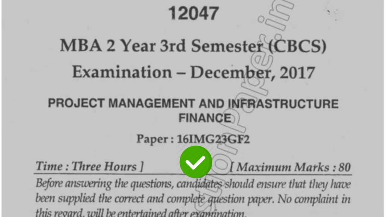 2017 Mdu MBA 3d Sem Project Management & Infrastructure Question Paper ...