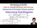 Unit 1-Simple Stresses and Strains | Numericals  on Principle of Super position | MoS