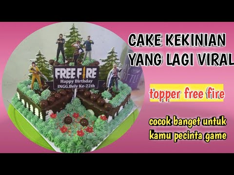  KUE  ULTAH  TOPPER FREE FIRE TINGKAT SUDUT CAKE KEKINIAN  