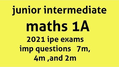 junior : inter maths 1A// ipe 2021 ipe imp questions//30%reduced syllabus//naveenreddy math