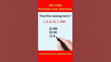 1,2,6,21,?,445/Find the missing term?/General Intelligence Questions #maths #mathshorts #ssccgl