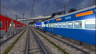 Epic Parallel Run With Rajdhani Express | Adi-Agra Superfast Express in action | Msts & Open Rails |