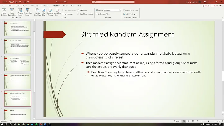 Overview of RCT's by Joseph Hoang