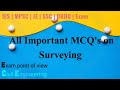 Surveying | 35 Mcq's for exam | Previous Exam questions | civil engineering exam | important Mcq's