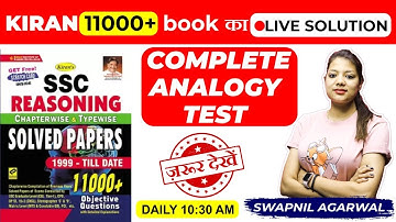 10:30 AM Reasoning Kiran || Saturday Special - All in One Analogy Test || Reasoning by Swapnil Ma