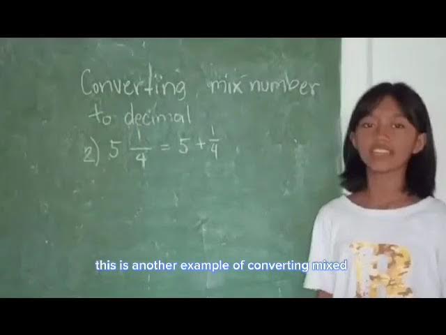 CONVERTING MIXED FRACTION TO DECIMAL NUMBER A TUTORIAL CLIP