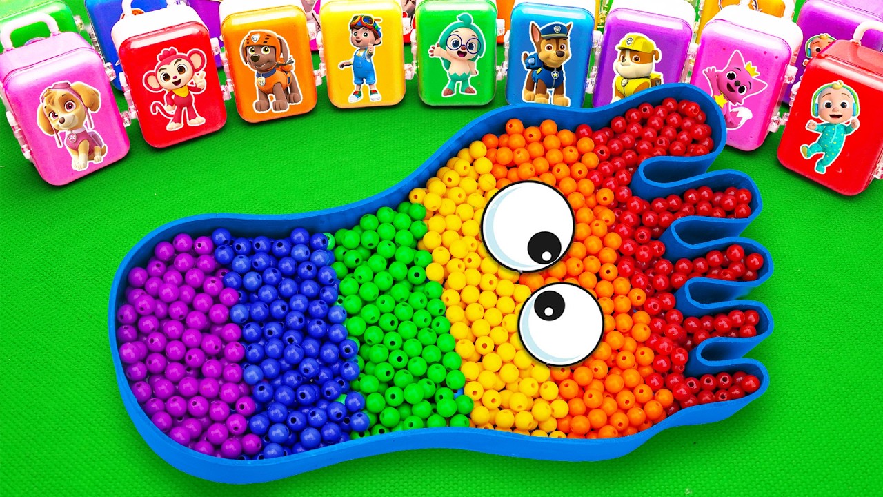 ASMR Satisfying Video🌈 How To Make Rainbow Foot Bathtub by Mixing Beads in Slime CLAY Coloring