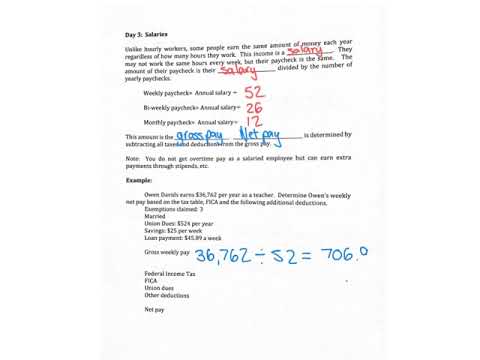 Consumer math- salaries