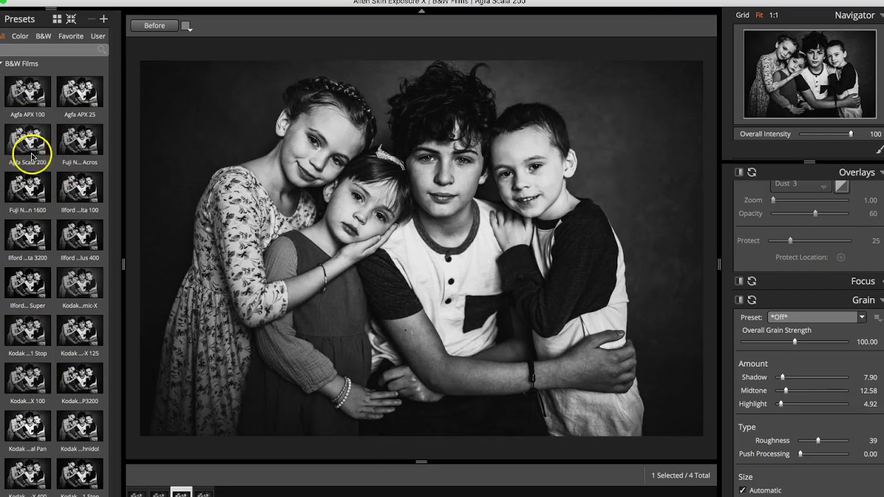 Editing a Black and White Photo in Lightroom + Alien Skin Exposure X