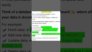 Introduction to SQL -DAY8 |  #education #databaseconcepts #job#shortsfeed #trending #oracle #viral