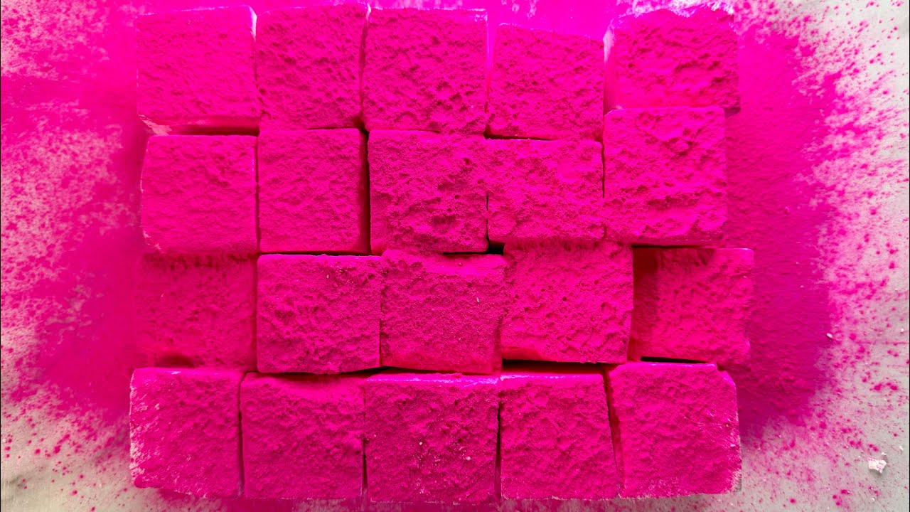 Fresh Gym Chalk Cubes with Pink Pigment Powder ASMR • Oddly Satisfying ...