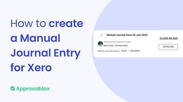 How to create a Manual Journal Entry for Xero