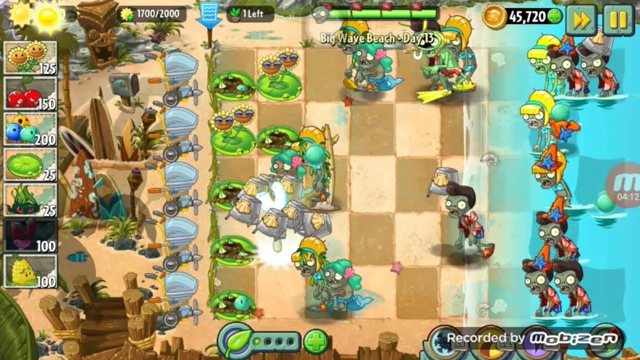 Plants Vs Zombies 2 Big Wave Beach Day 13 Level Objectives