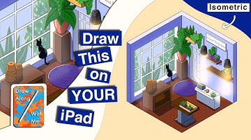 Learn to Draw: ISOMETRIC GARDEN CENTER in the Procreate app on iPad | Digital Art | Interior Design