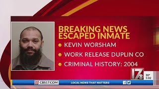 Inmate escapes custody during work release in Duplin Co