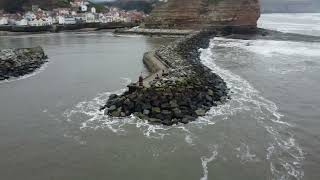 Hidden Gem Village In uk Staithes north east coast Dji Drone