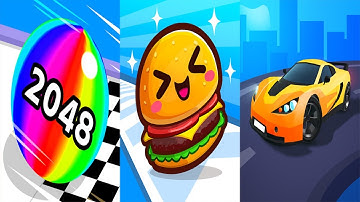 Ball Run 2048 VS Food Run VS Race Master 3D - All Levels Gameplay Android iOS Ep 1