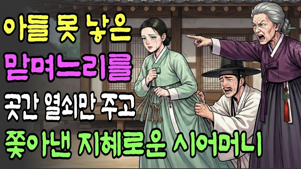 아들을 못 낳은 종갓집 맏며느리에게 곳간 열쇠를 주고 쫓아낸 지혜로운 시어머니 | 옛날이야기 | 야담 | 오디오북 | 수면동화 | 민담 | 오디오북