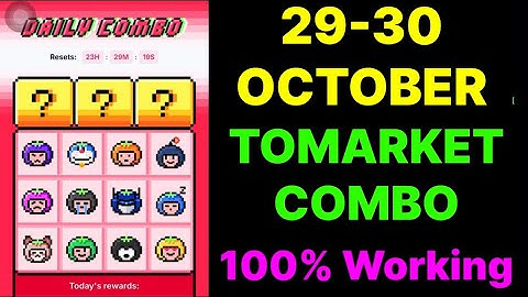 Tomarket Daily Combo 29 & 30 October | Tomarket Daily Combo Today | New Update To Market |