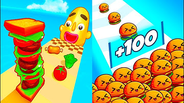 Sandwich Runner Vs Food Run 🍉🍉🍉Satisfying Asmr All New Max Updatetop Tiktok Gameplay ZT2371