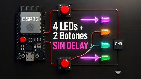 ESP32: 4 LEDs que parpadean con 2 botones (¡sin delay!, explicado fácil)