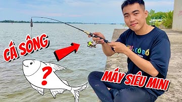 Câu Cá Bằng Cần Câu Máy Đứng Mini Bất Ngờ Dính Cá Heo Sông