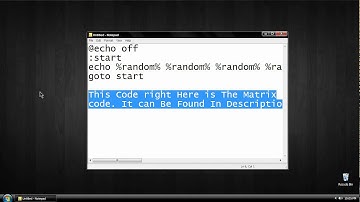How To Create The Matrix Using a .Bat File.