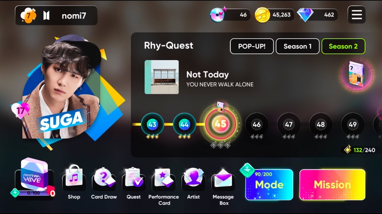 【Rhythm Hive S2 | BTS Stage 45】Not Today (Marvellous Perfect hits Stage Mission)