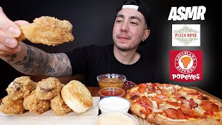 ASMR Eating Pizza Nova Hawaiian Pizza And Popeyes Fried Chicken | Real Eating Sounds screenshot 5