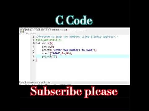 C program to swap two numbers using bitwise operator #coding #shorts ...