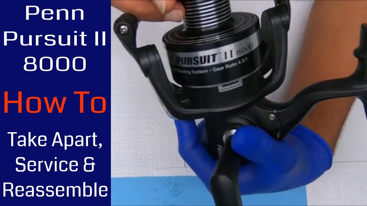 Penn Pursuit II 8000 Fishing Reel - How to take apart, service and  reassemble 