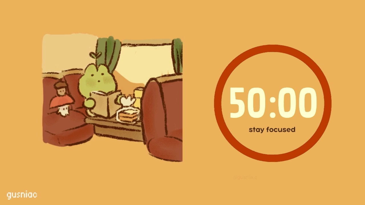 Study With Me 🍂 | Pomodoro 50/10 x 4 | Mori The Frog, Train Ambience, Piano, No Mid Ads