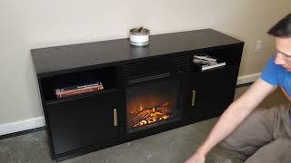 TV console with fireplace Unboxing and Assembly | How to assemble a tv stand with fireplace